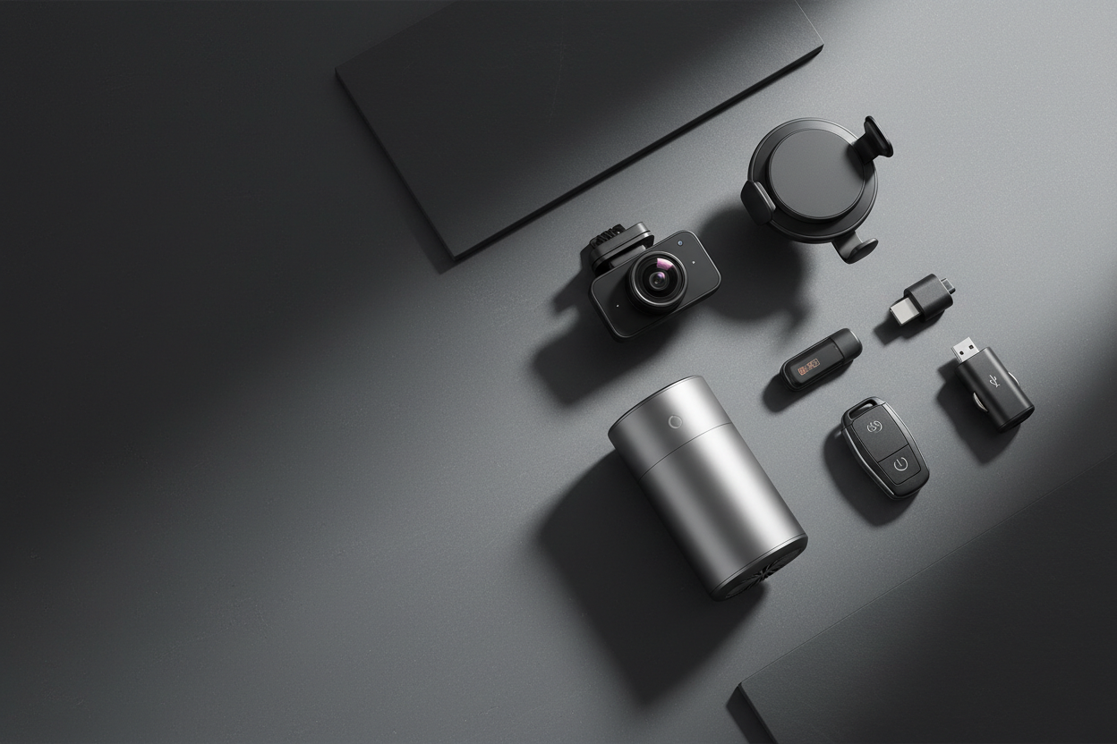 Car Tech & Accessories - Flat Lay